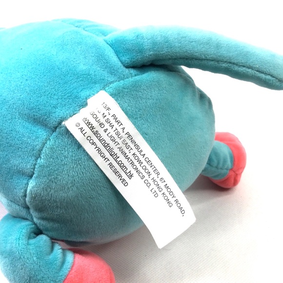 Sound and Light Animatronics Blue and Plaid Plush Elephant. - Picture 5 of 8